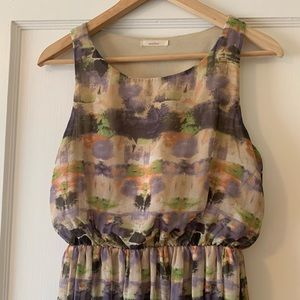 High Low Abstract Watercolor Dress